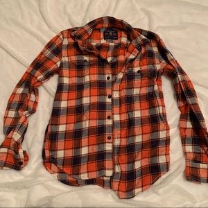 Orange and navy flannel
